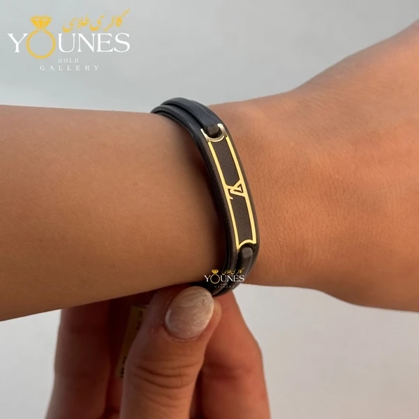 دستبند طلا چرم LV51
